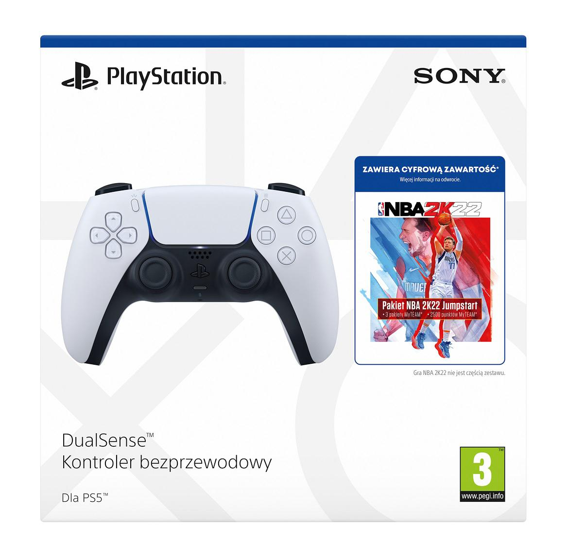 Sony DualSense biały + DLC NBA 2K22 Pakiet Jumpstart