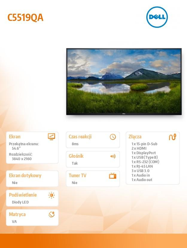 Dell 55'' C5519QA 210-BFUB Czarny