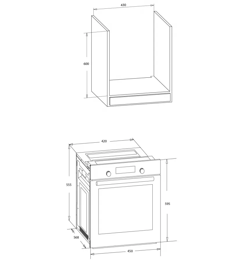 MPM Product Piekarnik elektryczny do wbudowania MPM-45-BO-23C