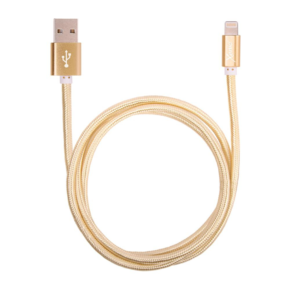 XENIC Kabel USB-Lightning Xenic PREMIUM 1m w oplocie złoty