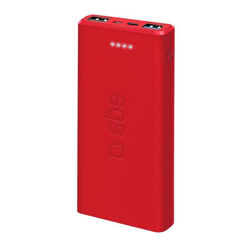 SBS POWERBANK SBS 10.000 mAh 10W 1xUSB-C 2xUSB Czerwony #