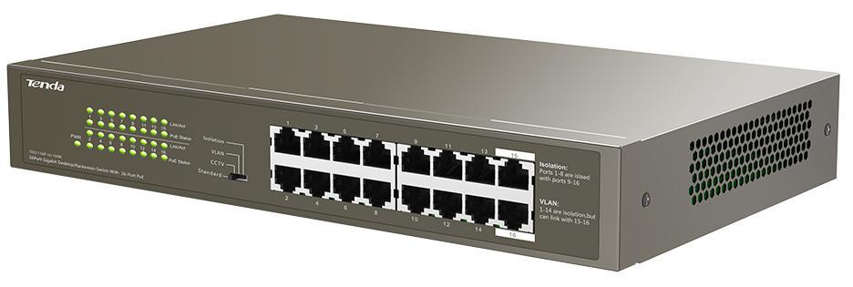 Tenda TEG1116P-16-150W PoE 16-portów 150W Gigabit Ethernet