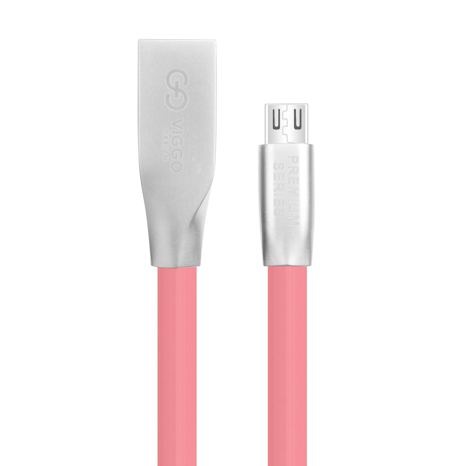 VIGGO DESIGN USB-microUSB 1m Różowy