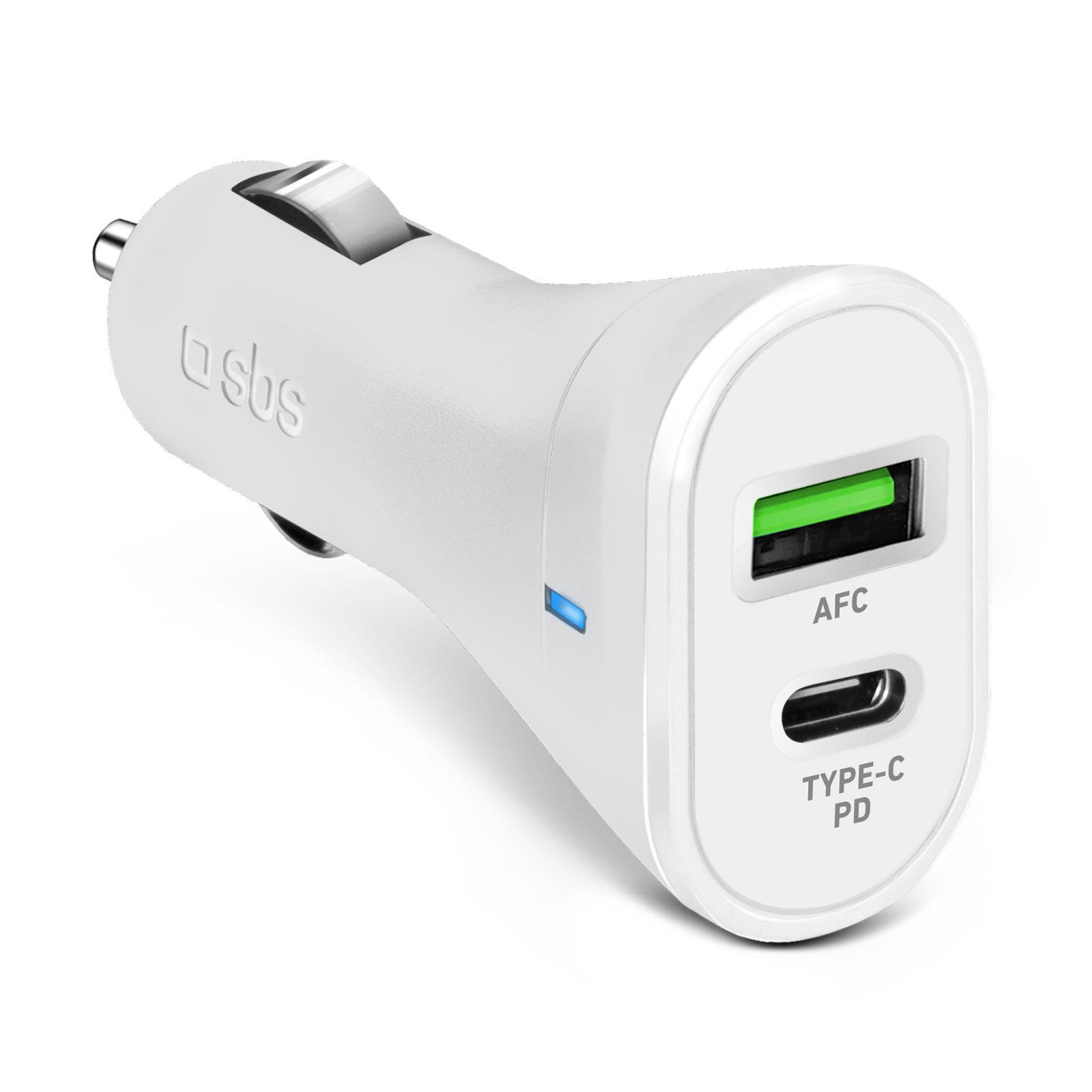 SBS Ładowarka Samochodowa SBS PD 1xUSB 1xUSB-C 20W biała