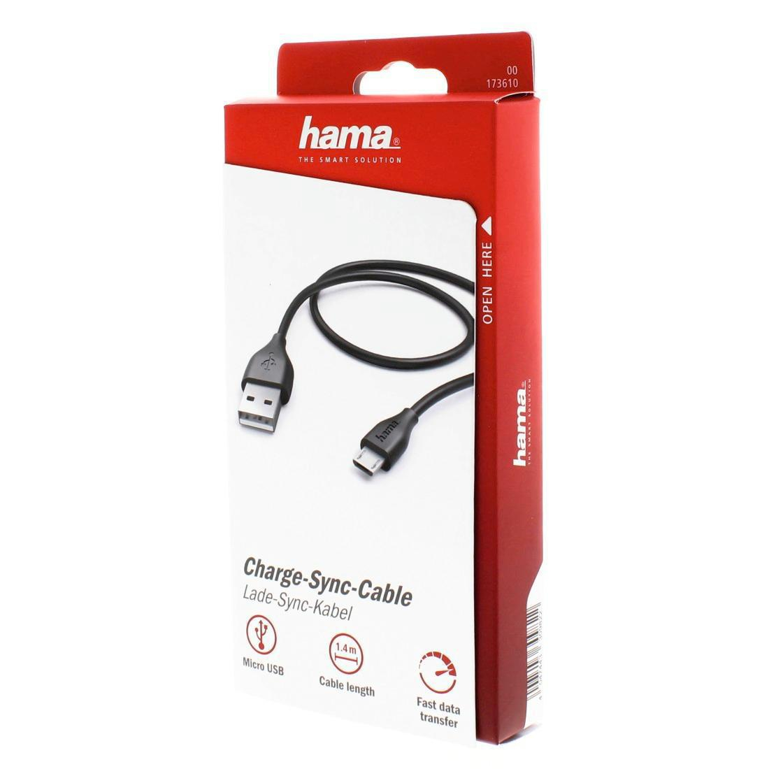 Hama KABEL USB-microUSB 1.4M HAMA czarny