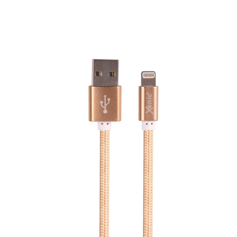 XENIC Kabel USB-Lightning Xenic PREMIUM 1m w oplocie złoty