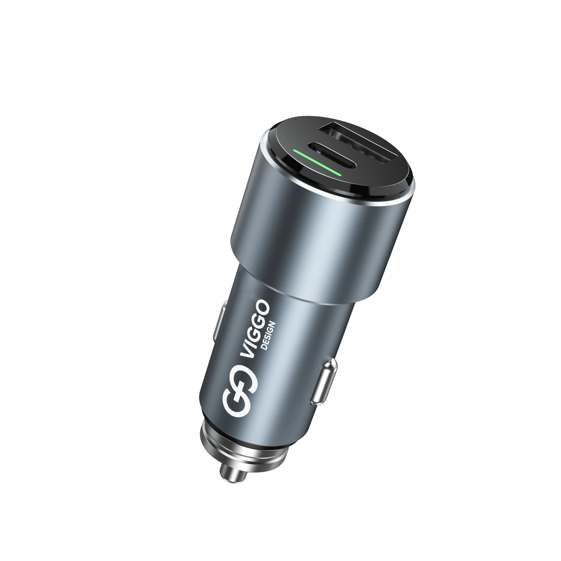 VIGGO DESIGN PREMIUM 1xUSB 1xUSB-C 18W PD Szara