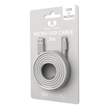 Fresh N Rebel Kabel USB-microUSB 3m Ice Grey