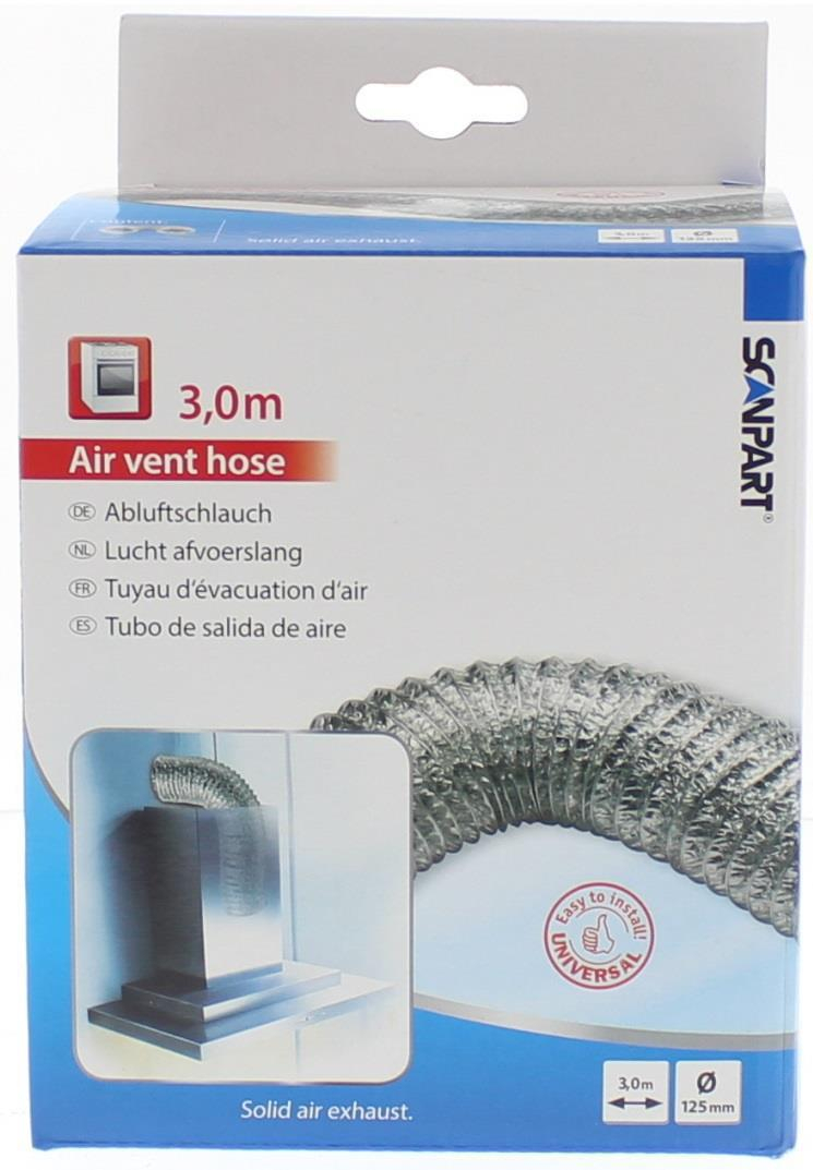 Scanpart Wąż wentylacyjny aluminiowy 12,5 3 m z opaskami-1130066300
