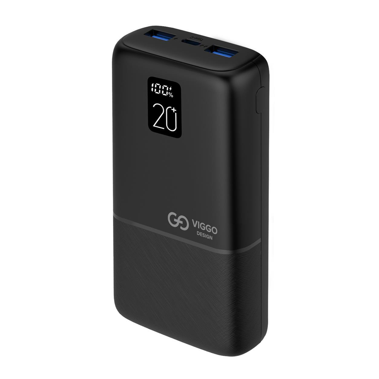 VIGGO DESIGN POWERBANK VIGGO 20.000 mAh PD 20W LED Czarny