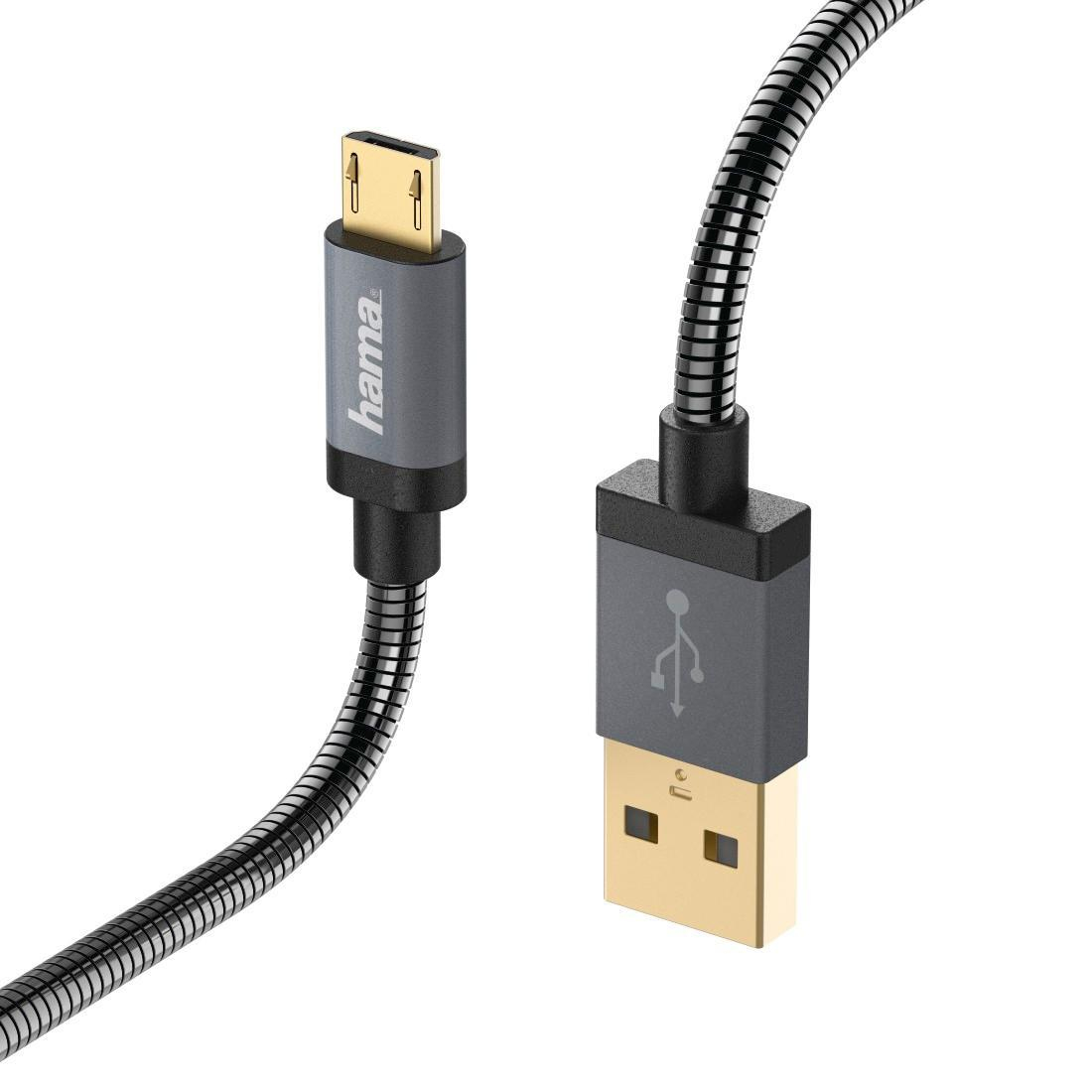 Hama KABEL USB-microUSB 0.75M HAMA ELITE czarny