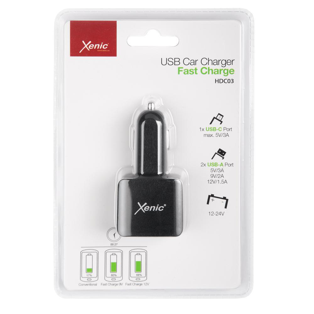 XENIC FC 2xUSB 1xUSB-C 6A czarna