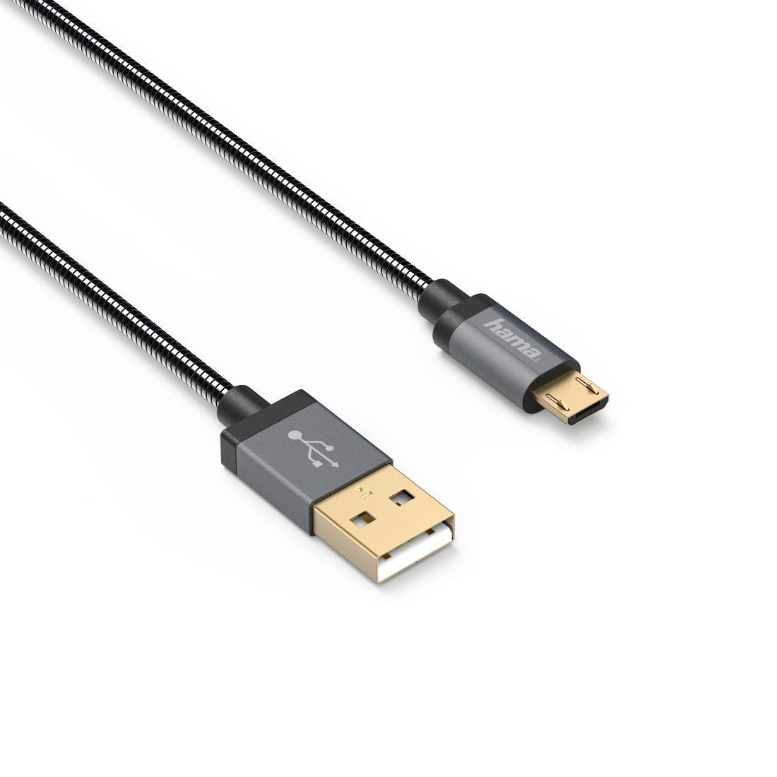 Hama KABEL USB-microUSB 0.75M HAMA ELITE czarny