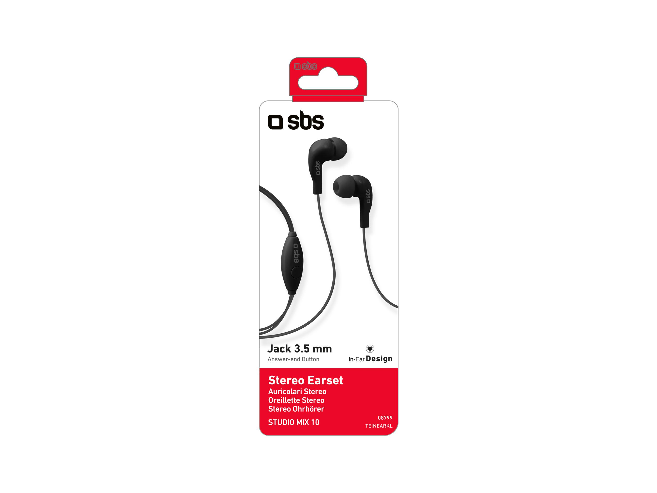 SBS SŁUCHAWKI DOUSZNE SBS Earset Studio Mix Czarne