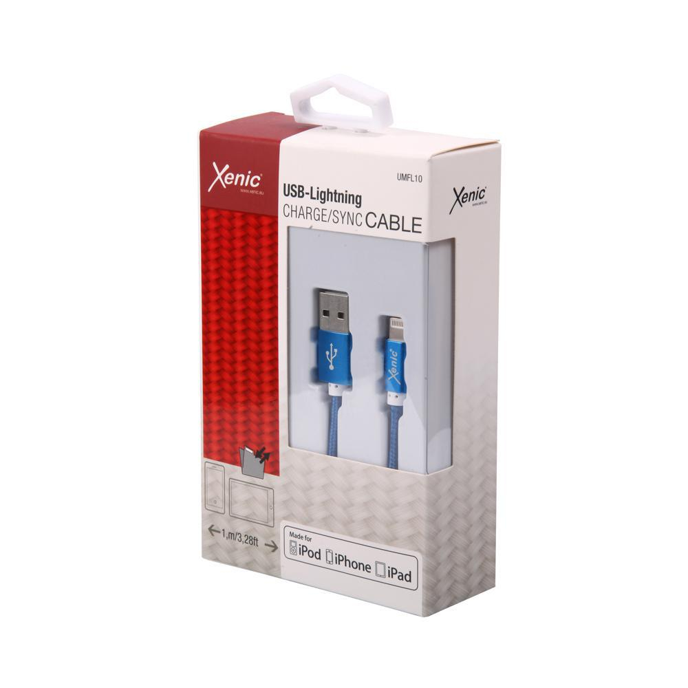XENIC Kabel USB-Lightning Xenic PREMIUM 1m w oplocie niebieski