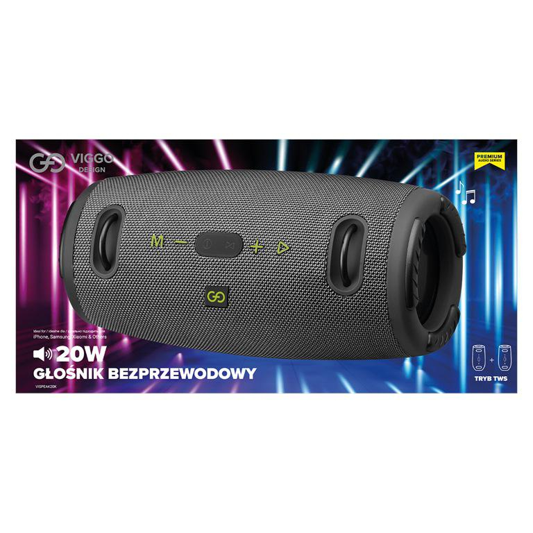 VIGGO DESIGN GŁOŚNIK BT VIGGO 20W Czarny