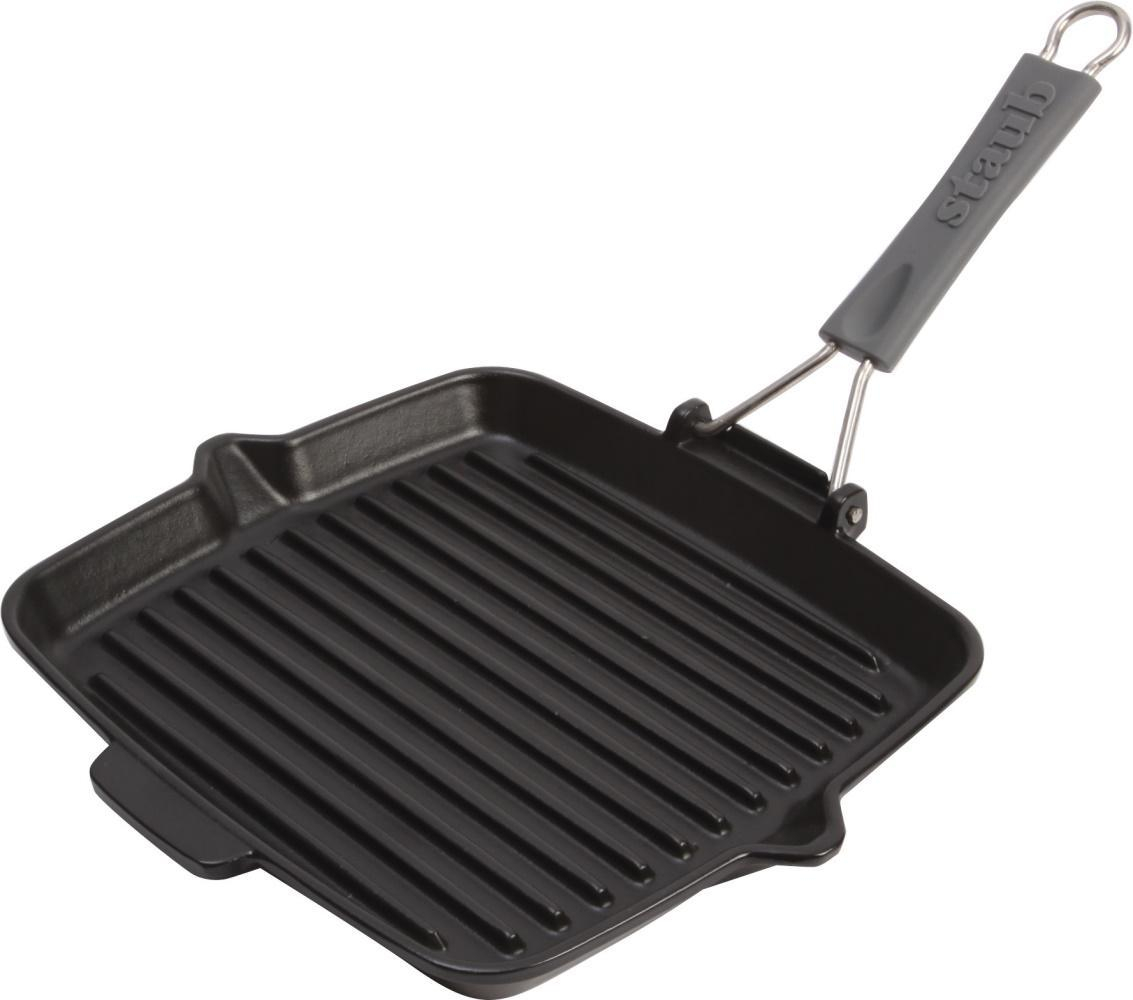Zwilling Patelnia żeliwna grillowa Staub 24 cm Czarna
