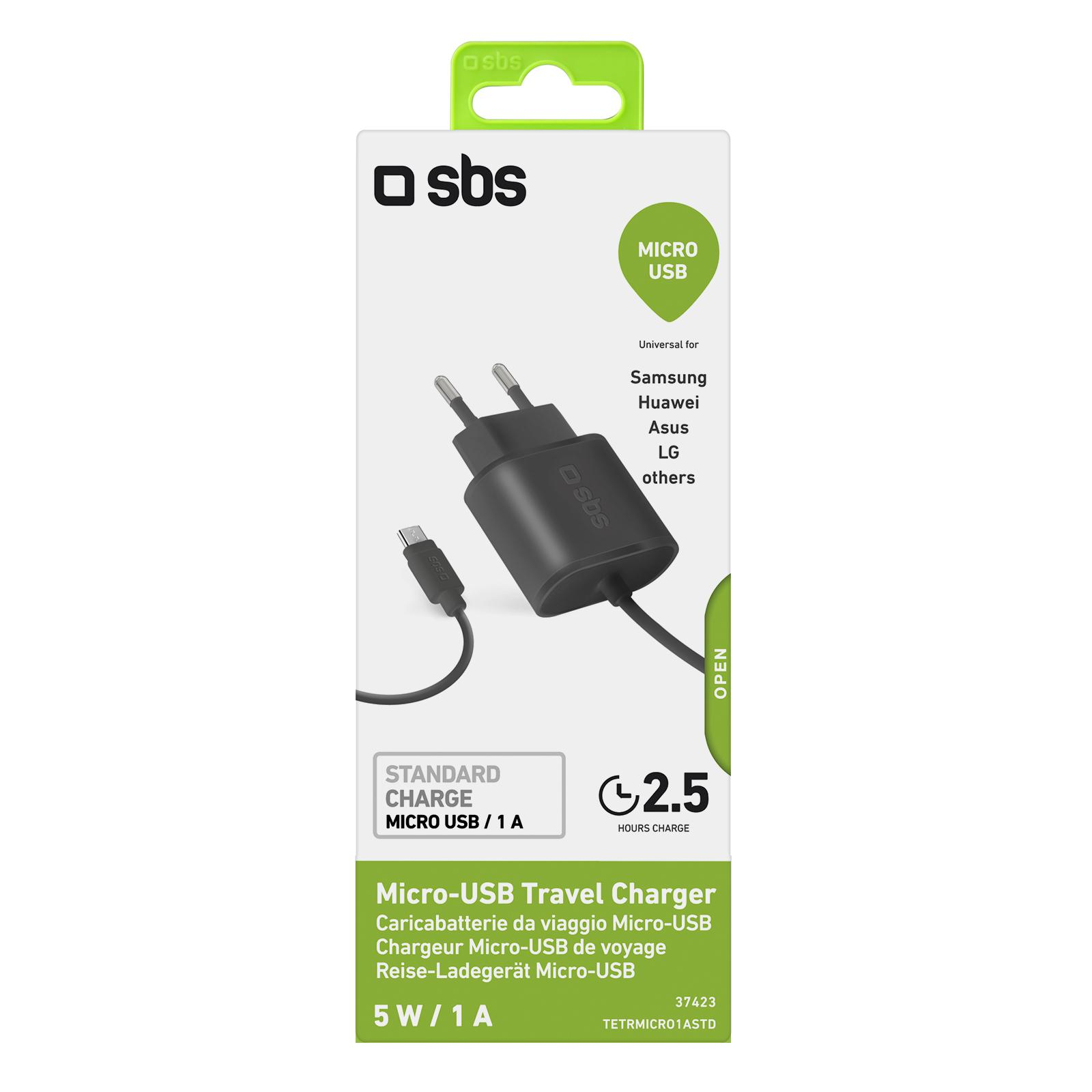 SBS Ladowarka Sieciowa z kablem microUSB 1A