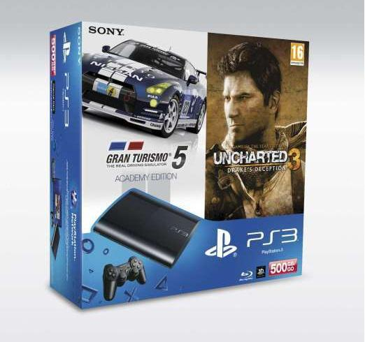 Sony Playstation 3 500GB + Uncharted3 + GT5 Academy