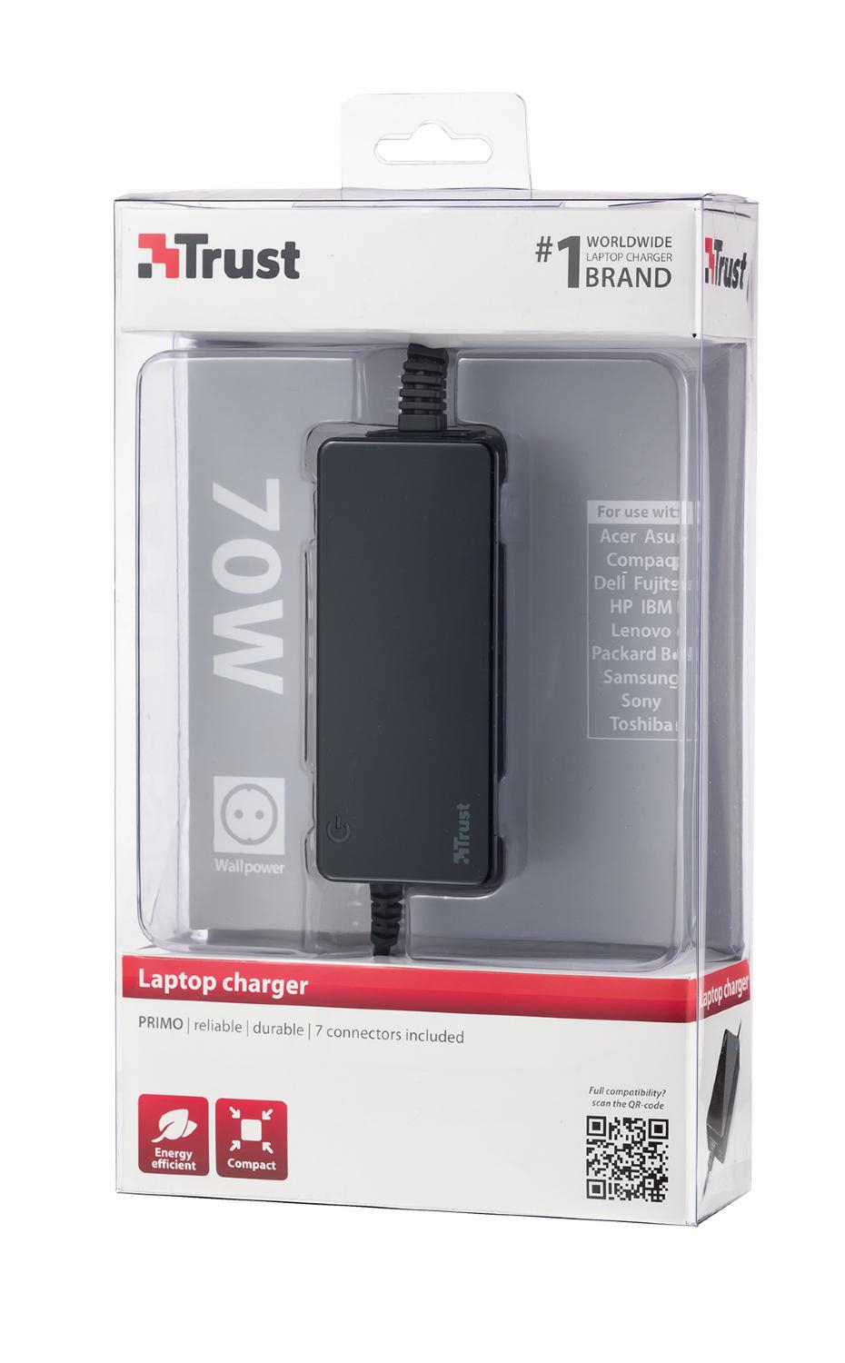 Trust 70W Primo Laptop Charger black