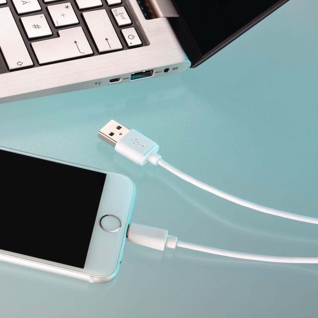 Hama USB-Lightning 1m MFI bialy