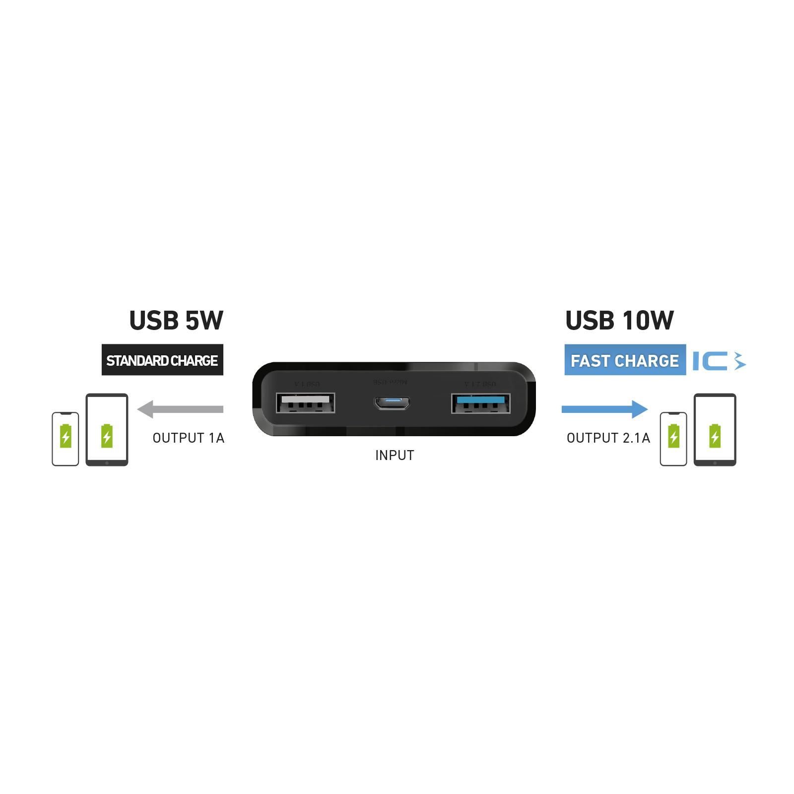 SBS POWERBANK SBS 10.000 mAh 10W 2xUSB Czarny