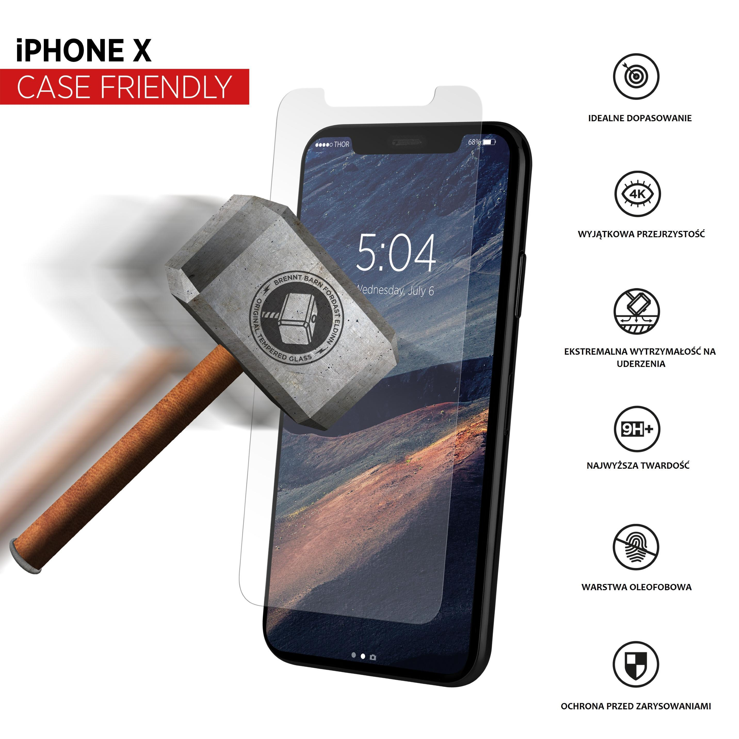 THOR SZKŁO do iPhone X Thor Case Friendly #