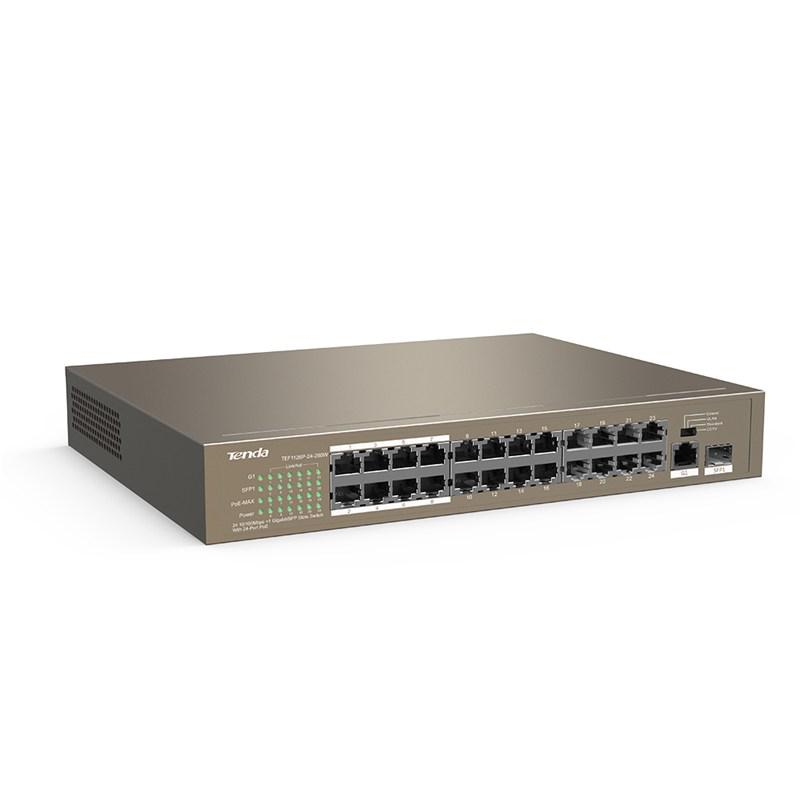 Tenda TEF1126P-24-250W 24-portowy 10/100Mbps +1 GE/SFP Slots