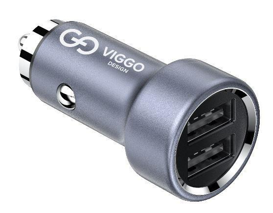 VIGGO DESIGN 2xUSB 3.4A Szara
