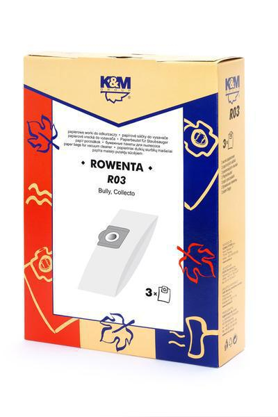 K&M ROWENTA R03 (3szt.) Worki do odkurzaczy ROWENTA ZR814
