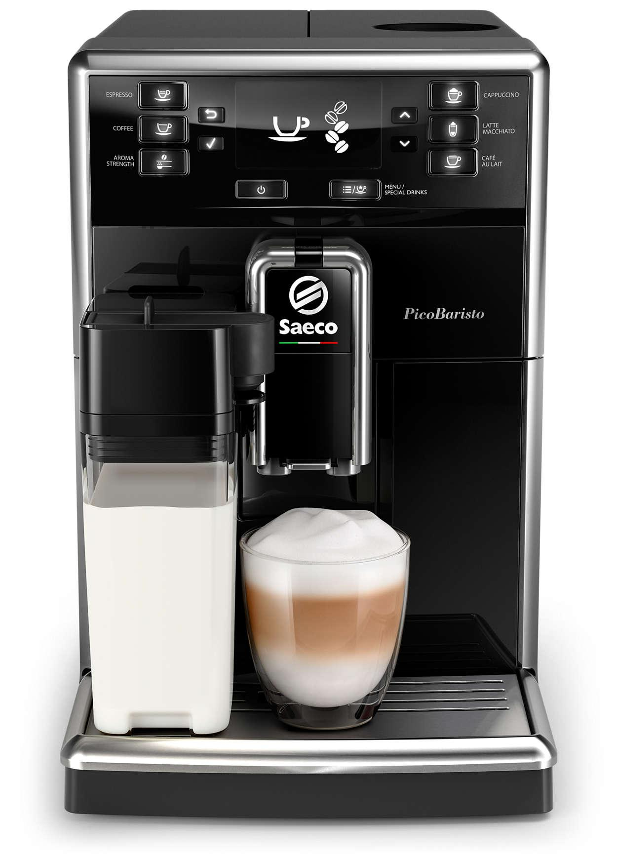 Saeco PicoBaristo SM5460/10 Piano Black, 10 napojów, filtr AquaCle