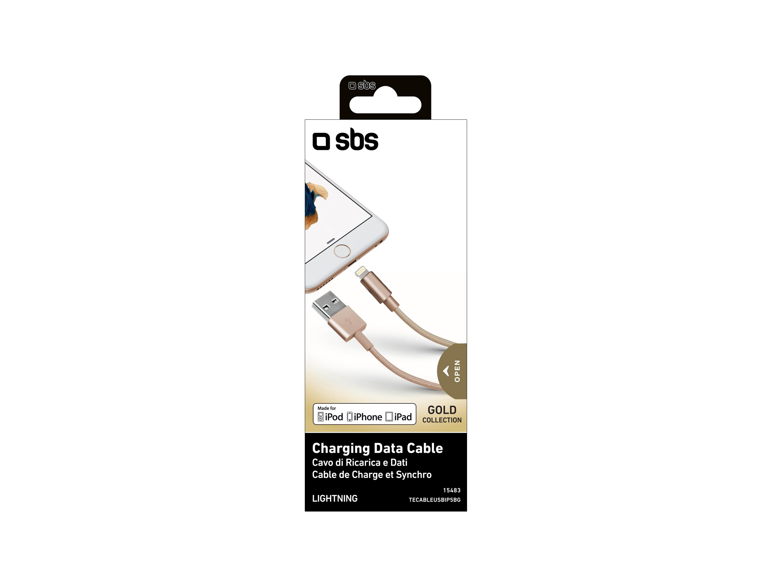 SBS SBS Kabel USB-Lightning MFI SBS 1m w otulinie Zloty