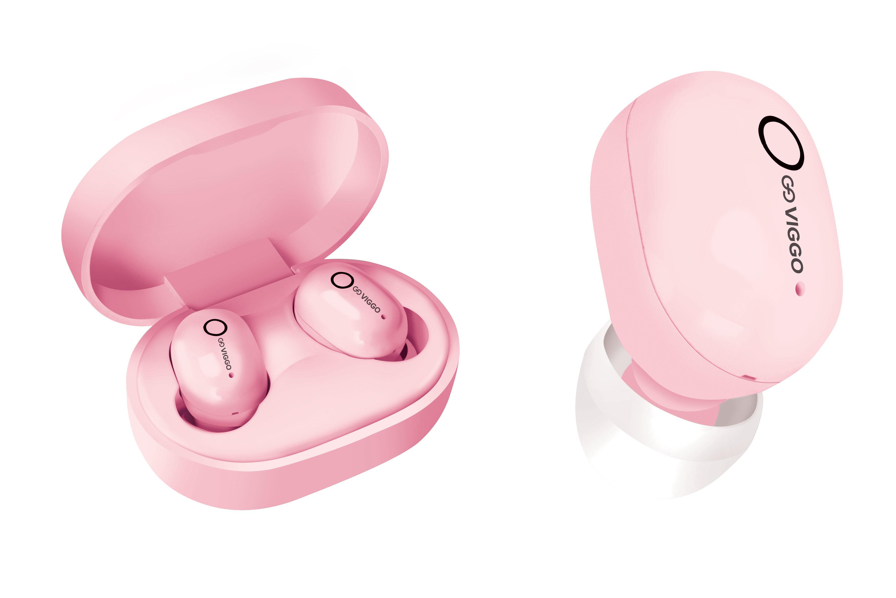 VIGGO DESIGN SŁUCHAWKI DOUSZNE TWS VIGGO Earbuds EBT02P Różowe