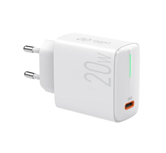 VIGGO DESIGN Sieciowa PREMIUM 1xUSB-C 20W biała