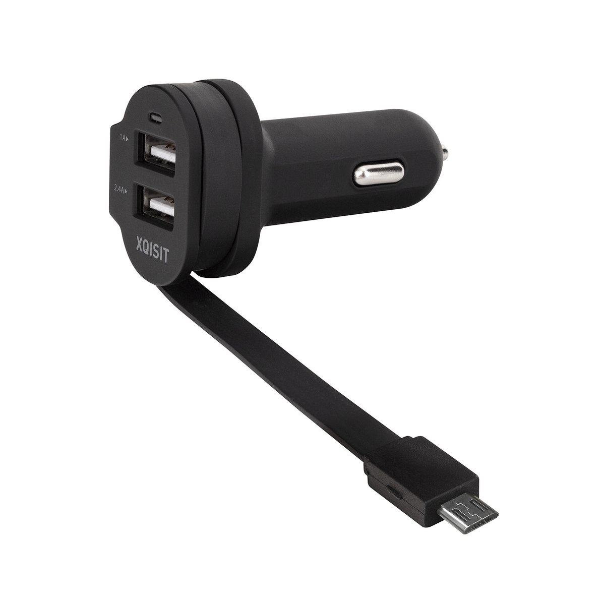 Xqisit Ładowarka SAM. XQISIT 6A microUSB/2xUSB CZARNA