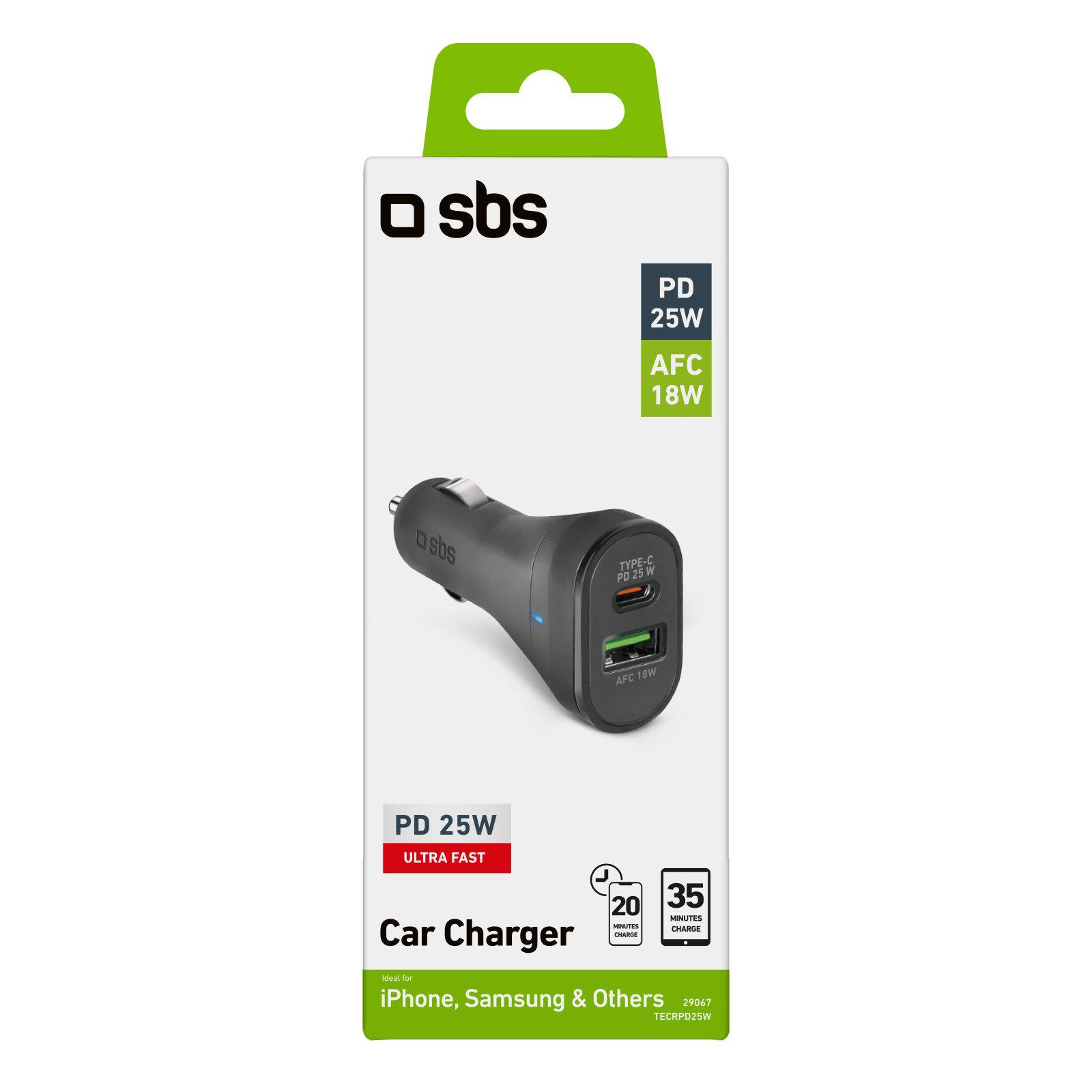 SBS Ładowarka samochodowa 1 USB type C PD