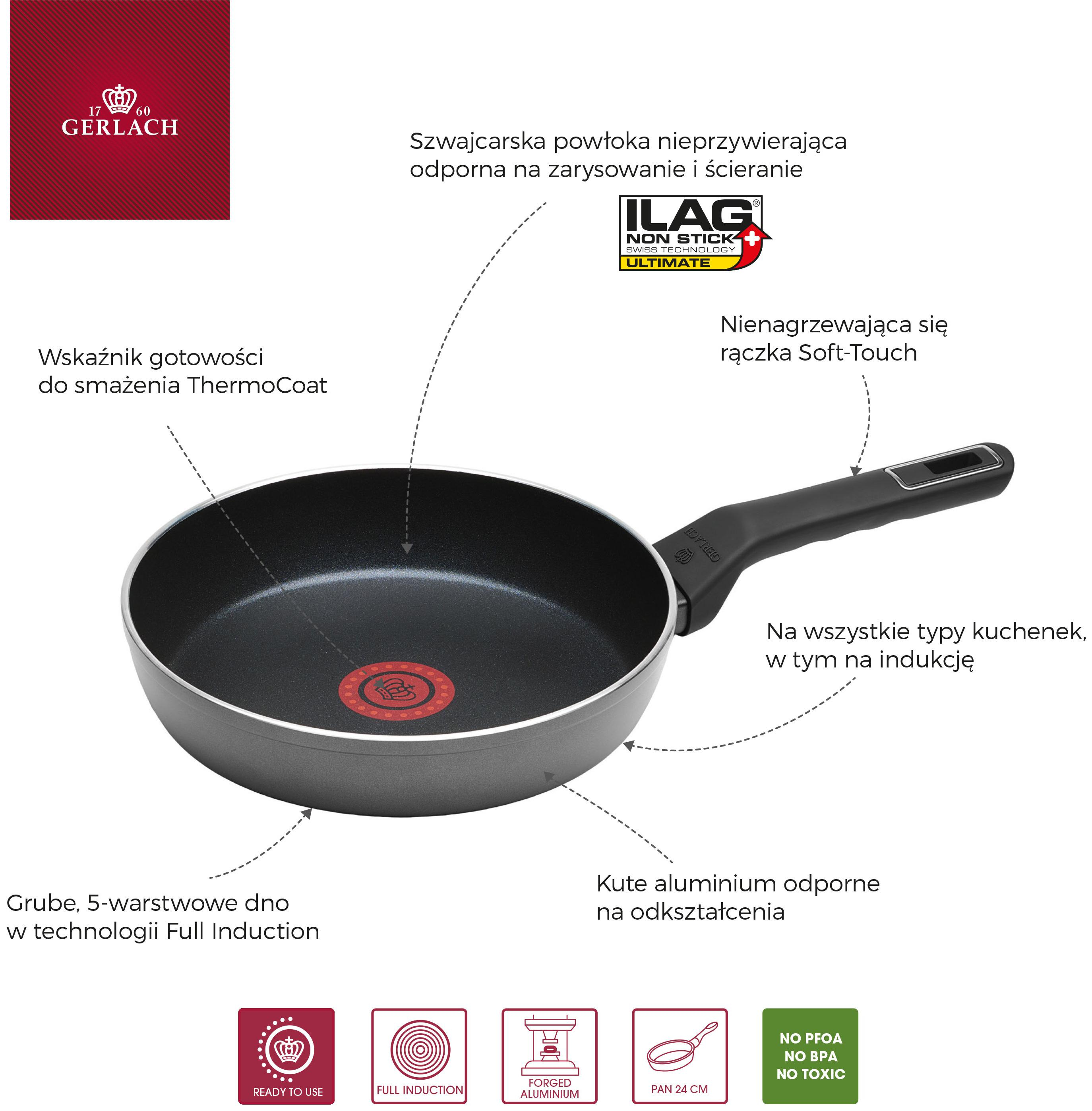 Gerlach GERLACH Ambiente Thermocoat Patelnia aluminiowa 24cm