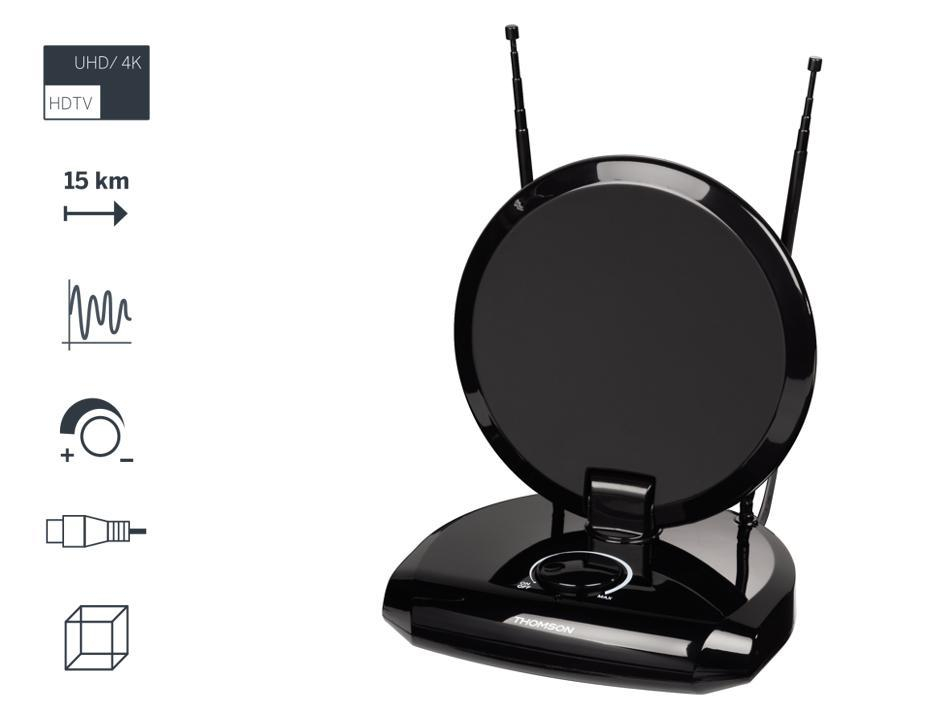Thomson ANTENA WEWNĘTRZNA THOMSON ANT1418BK DVB-T/-T2 AKTYWNA PERF35