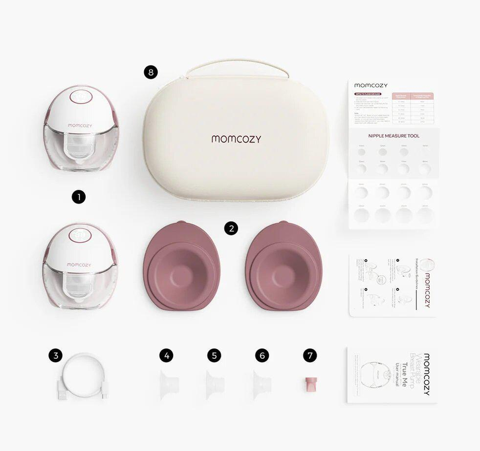 MOMCOZY Laktator podwójny bez użycia rąk M9 Podwójny (Czerwony)