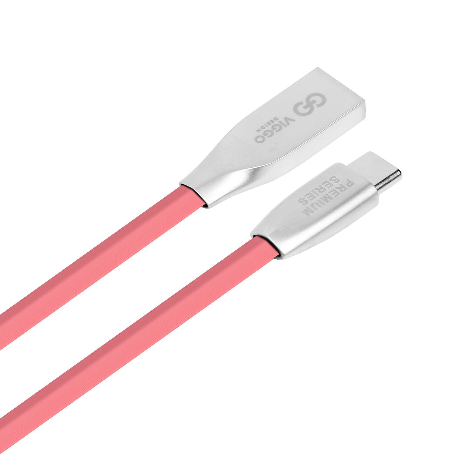 VIGGO DESIGN USB - USB-C VIGGO 1m Różowy