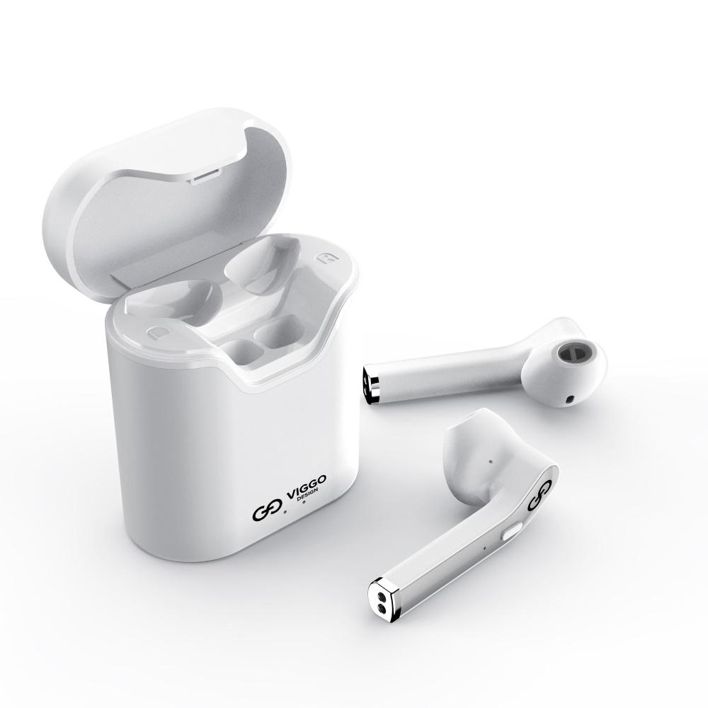 VIGGO DESIGN SŁUCHAWKI DOUSZNE TWS VIGGO Earbuds EBT01E Białe