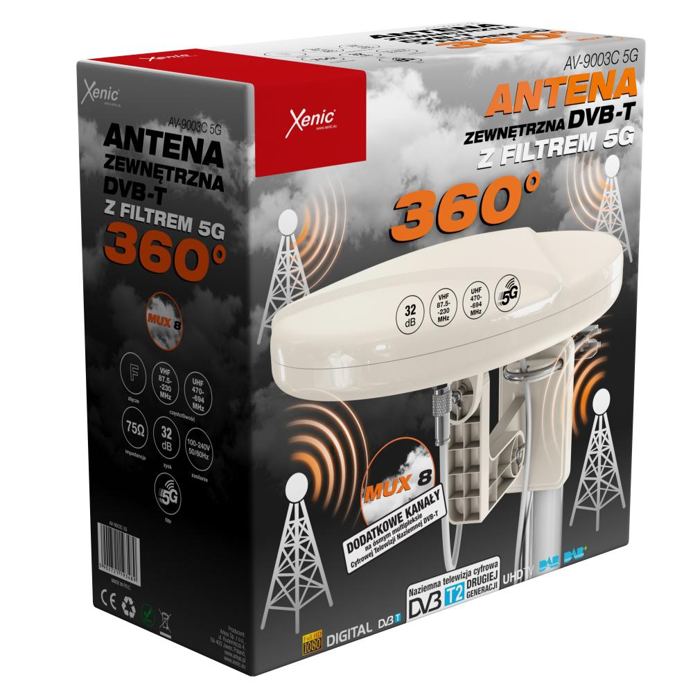 XENIC ANTENA ZEWNĘTRZNA WIELOKIERUNKOWA ARKAS DVB-T z LTE AV9003C