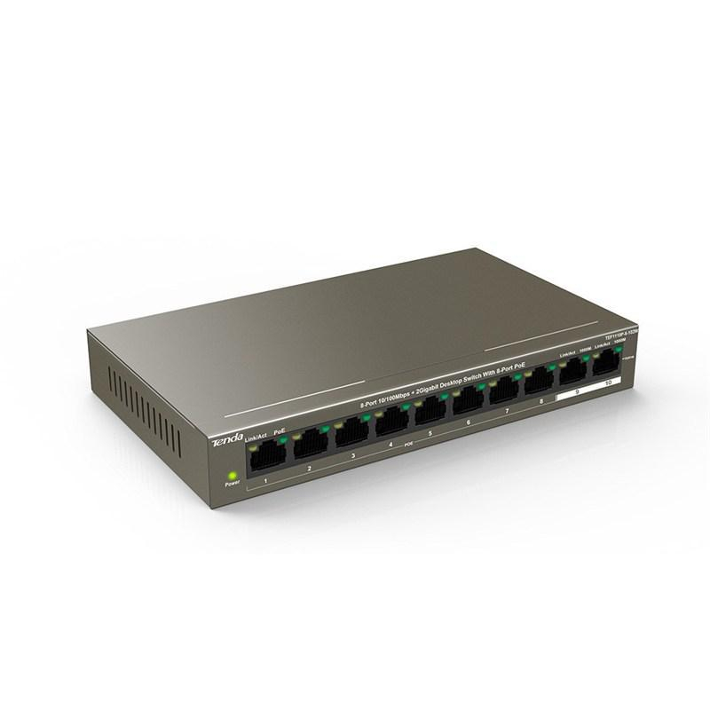 Tenda TEF1110P-8-102W 8-portowy PoE Fast Ethernet + 2 porty Data G