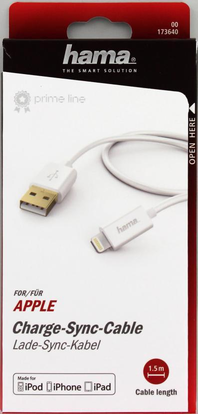 Hama KABEL USB-Lightning 1.5M MFI HAMA biały #