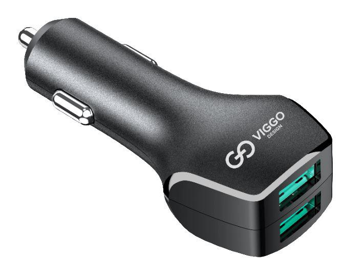 VIGGO DESIGN 2xUSB 2.4A Czarna