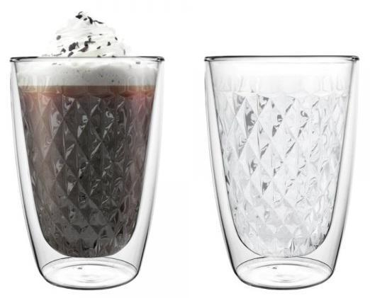 EZYSTYLE Szklanki termiczne Ezy Style Diamond 250ml do kawy/harbaty