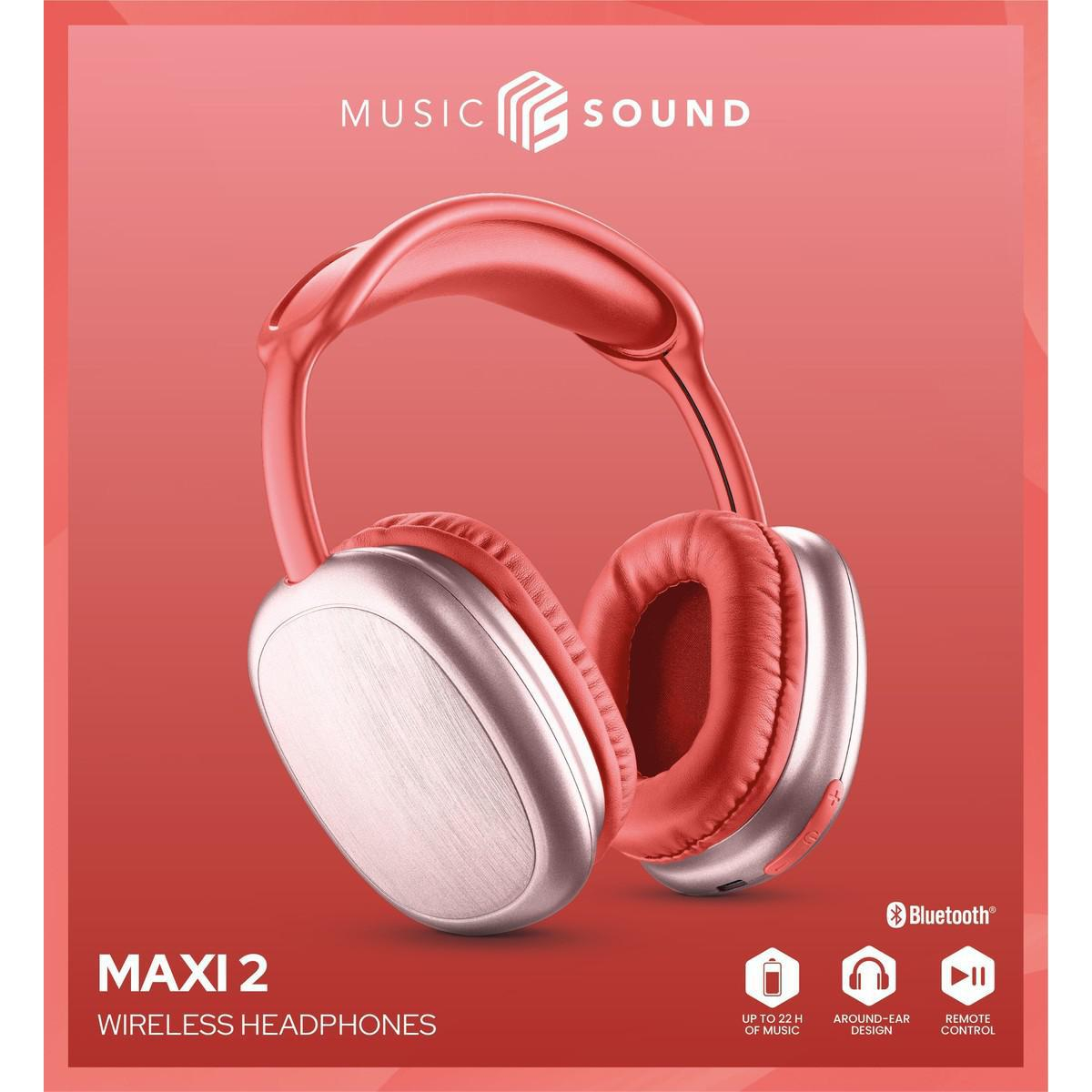 MUSIC SOUND SŁUCHAWKI NAUSZNE BT CELLULAR LINE MS MAXI Czerwone