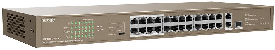 Tenda TEF1126P-24-250W 16-portów Fast Ethernet PoE 250W Rack