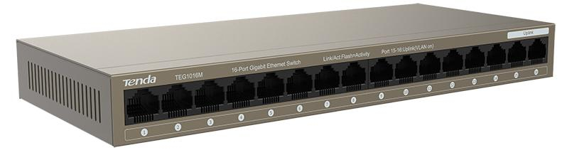 Tenda TEG1016M 16 portów Gigabit Ethernet stalowa obudowa