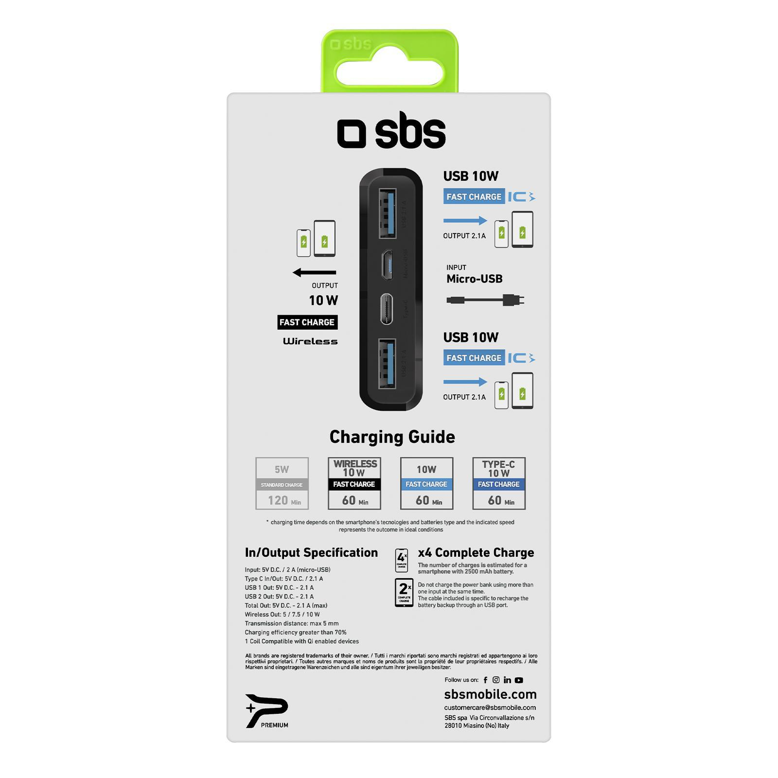 SBS POWERBANK SBS 10.000 mAh 10W Wireless #